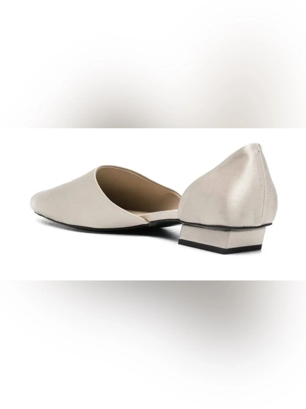 TOTEME Satin D’Orsay Flats Ivory Cream Open Toe Ballet Luxury Shoes Size 37